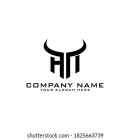 Letter Initial HN logo icon design template.