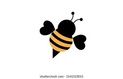 Letter Initial Honey Bee Vector Logo Design