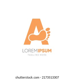 Letter Initial A Human Footprint Logo Design Vector Icon Graphic Emblem Illustration 