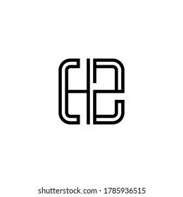 Letter Initial HZ logo icon design template.