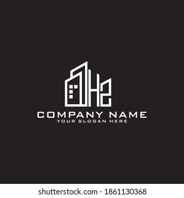 Letter Initial HZ logo icon design template.