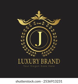 letter Initial J elegant luxury monogram logo 