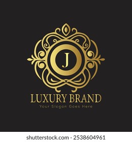 Letra inicial J elegante logotipo de lujo del monograma 
