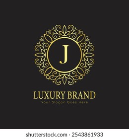 Letra inicial J elegante logotipo de lujo del monograma 
