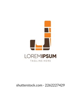 Letter Initial J Flooring Logo Design Vector Icon Graphic Emblem Illustration