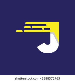Letter Initial J Speed Logo Design Template