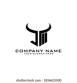 Letter Initial JM logo icon design template.