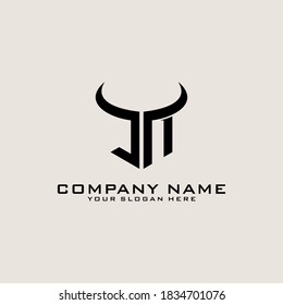 Letter Initial JN logo icon design template.