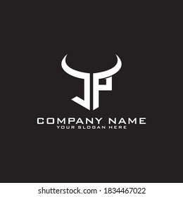 Letter Initial JP logo icon design template.