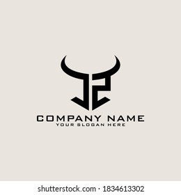 Letter Initial JZ logo icon design template.