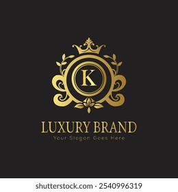 letter Initial K elegant luxury monogram logo 
