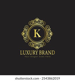 letra Inicial K elegante logotipo monograma de luxo 
