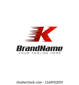 Letter Initial K Speed Logo Design Template