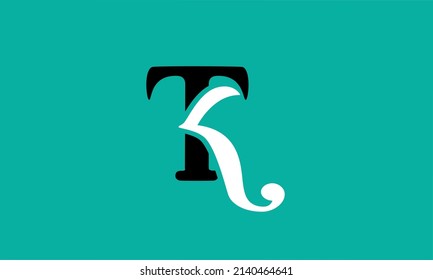 Letter Initial KT Vector Logo Design
