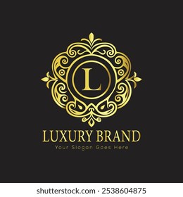 letter Initial L elegant luxury monogram logo 
