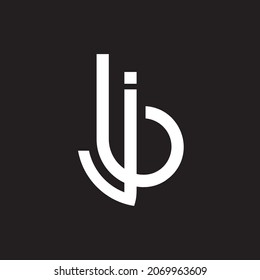 letter initial line logo design BJ , JB