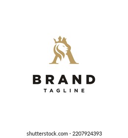 A Letter initial Lion King Elegant logo icon vector Template
