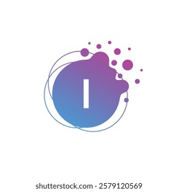 Letter I Initial Liquid Bubble Modern Logo Template