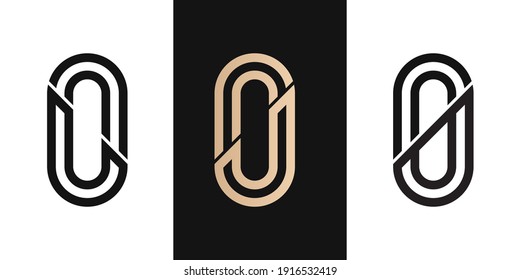 Letter initial LO, OL, JO, OJ, 0 logo design icon for company or corporate with oval shape line Letter initial SS logo design icon for company with oval shape line. Creative idea vector template.