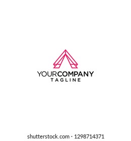 Letter A initial logo abstract line vector icon