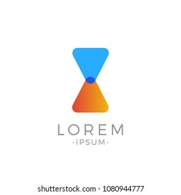 I Letter Initial logo. Abstract Modern duo tone typography vector design template