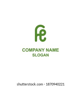 RE letter initial logo, bold logo with rounded line, this logo can also be read as FE