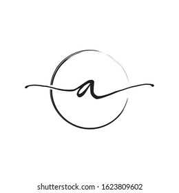 A letter initial logo with circle brush design vector