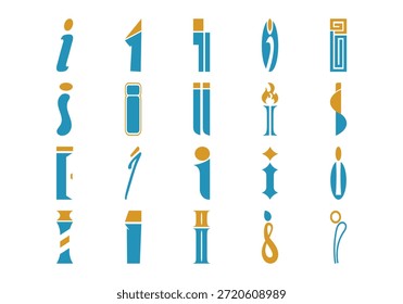 Letra I Colección inicial del logotipo