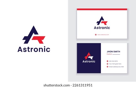Letter A initial logo design with business cards, Modern letter a logo design with abstract mark