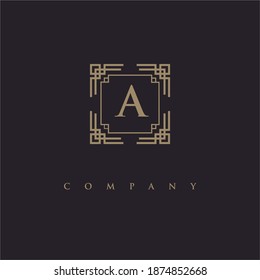 A Letter Initial Logo Design With Frame
