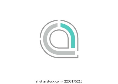 Letra A símbolo de icono de diseño de logotipo inicial tecnología moderna
