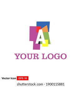 Buchstabe Ein erstes Logo-Design. Modernes Vorlagendesign. Vektorsymbol.