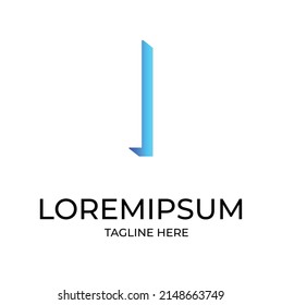 I Letter initial Logo Design monogram