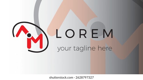 AM letter initial logo design template vector illustration