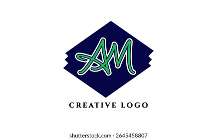 AM Letter Initial Logo Design Template