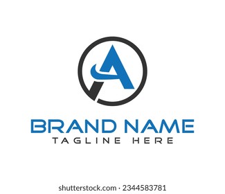 A Letter initial logo design unique typography vector template.
