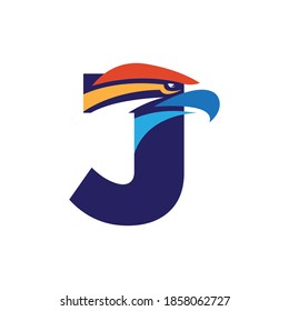 Letter initial logo with eagle head vector template suitable for any companies