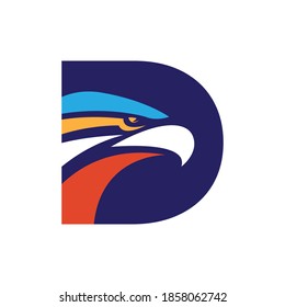 Letter initial logo with eagle head vector template suitable for any companies