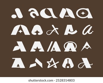 Letter A Initial Logo Element Set 