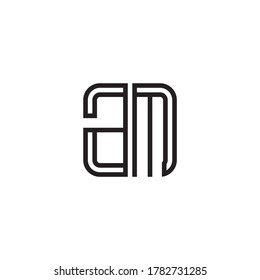 Letter Initial AM logo icon design template.