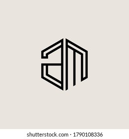 Letter Initial AM logo icon design template.