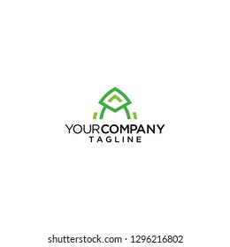 letter A initial logo line abstract vector