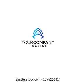 letter A initial logo line abstract vector
