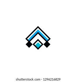 letter A initial logo line abstract vector