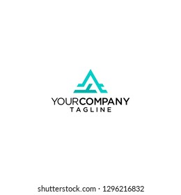 letter A initial logo line abstract vector