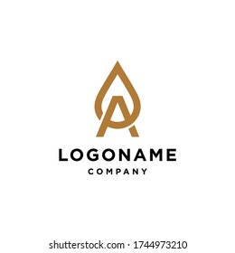 Ein Anfangslogotyp mit einem Tropfen Wasser Öl Ikone Design für Kosmetik oder jedes Schönheitsgeschäft