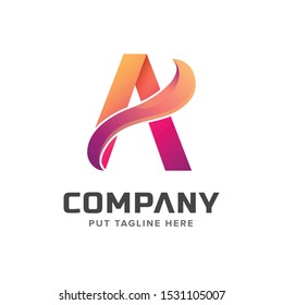 Letter Initial A logo Template for company