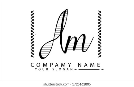 letter initial Am logo vector design art