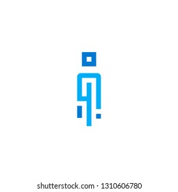 Letter I initial logo vector icon