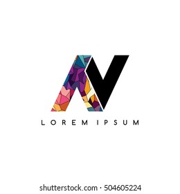 letter initial logotype logo abstract colorful geometrical